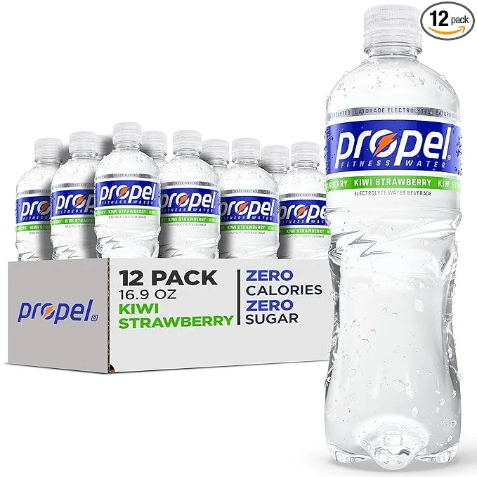 Propel, Kiwi Strawberry, Zero Calorie Sports Drinking Water with Electrolytes and Vitamins C&E, 16.9 Fl Oz (Pack of 12) - Packaging May Vary