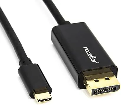 Rocstor Y10C167-B1 Premium 6ft USB-C to DisplayPort Cable M/M- USB Type-C to DisplayPort Converter Cable - 6ft (1.8m) – Supports up to 4K 60Hz Mac or Windows Compatible- DisplayPort/USB 3.1, Black