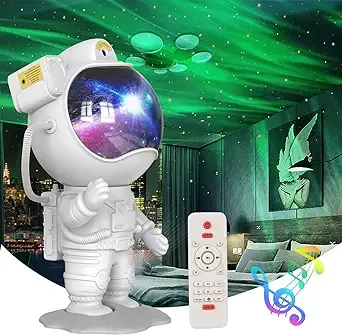 Astronaut Star Galaxy Projector, LED Night Light with Bluetooth Speaker, Super Large Coverage Area, 33 Aurora Scenes, Gift for Kids Adults Home Party Ceiling Decor