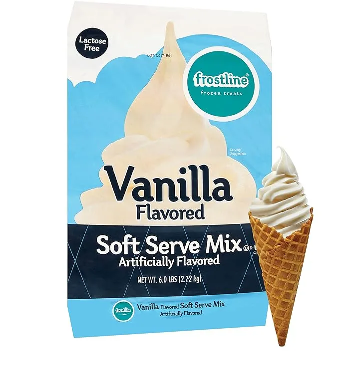 Frostline Vanilla Soft Serve Ice Cream Mix |Lactose & Gluten Free Mix |Use Blender, Countertop Ice Cream Maker, Soft Serve Machine and More | Add Water, Dairy or Dairy Alternative | 6 lb Bag