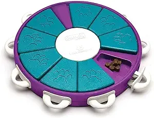 Outward Hound Nina Ottosson Dog Twister Dog Puzzle Interactive Treat Puzzle Dog Enrichment Dog Toy, Level 3 Advanced, Purple