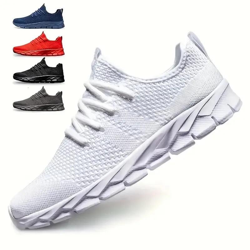 Men's Fashion Fly-Knit Outdoor Sports Shoes Breathable Cushioned Stability Sneakers for Running