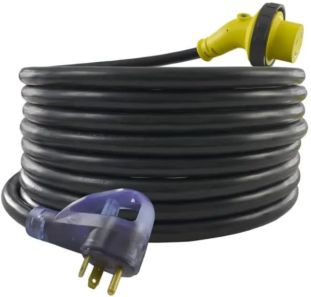 Conntek 30A RV Locking Power Cord 25 Foot with Reverse Polarity Indicator Light